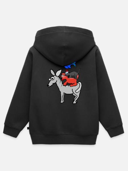 Die Bremer Stadtmusikanten - Kinder Premium Organic Zip Hoodie - Schwarz