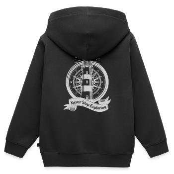 La Mer - Sweat Premium à capuche zippé enfant bio - noir - Dos - AI Model Kid Male (0cm)