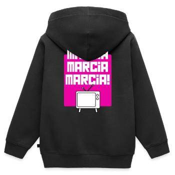 Télévision rétro tee - Sweat Premium à capuche zippé enfant bio - noir - Dos - AI Model Kid Male (0cm)