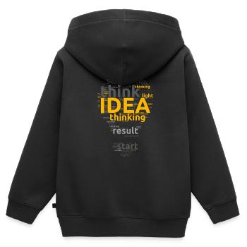 IDÉE - Sweat Premium à capuche zippé enfant bio - noir - Dos - AI Model Kid Male (0cm)