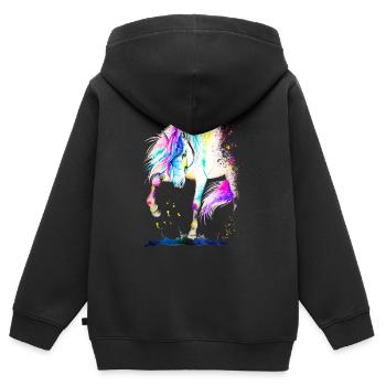 Spanisches Pferd - Kinder Premium Organic Zip Hoodie - Schwarz - Hinten - AI Model Kid Male (0cm)