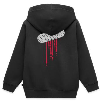 Conception Patch Blood - Sweat Premium à capuche zippé enfant bio - noir - Dos - AI Model Kid Male (0cm)