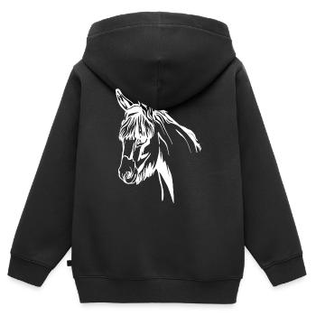 Donkey Esel - Kinder Premium Organic Zip Hoodie - Schwarz - Hinten - AI Model Kid Male (0cm)