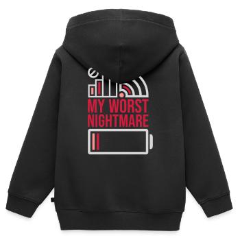 Icônes mon pire cauchemar - Sweat Premium à capuche zippé enfant bio - noir - Dos - AI Model Kid Male (0cm)