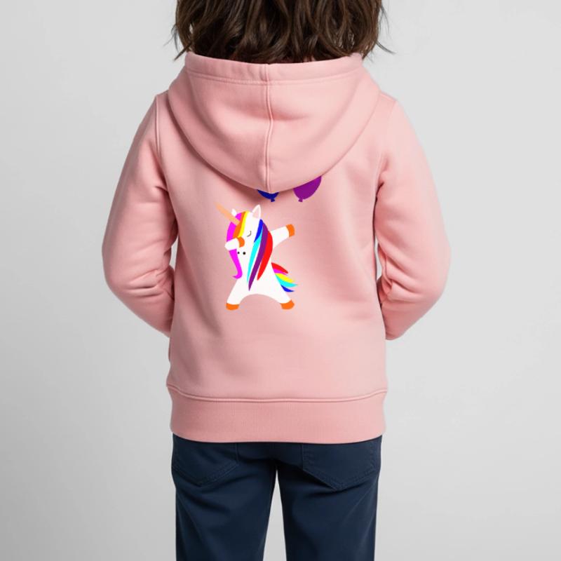 dabbing uncorn Einhorn Einhörner mit Luftballons Kinder Premium Organic Zip Hoodie