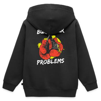 Problem Funny No Problem The Lesser Evil - Kids Premium Organic Zip-up Hoodie - black - Back - AI Model Kid Male (0cm)