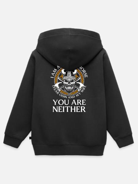 Wikinger Nordisch Donner Germanen - Hoodie Premium med dragkedja barn ekologisk - svart