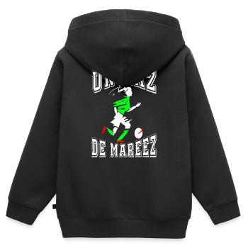A tidal wave or raz de mareez Mahrez - Kids Premium Organic Zip-up Hoodie - black - Back - AI Model Kid Male (0cm)
