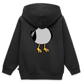 Möwe ohne Kopf Kostüm - Kinder Premium Organic Zip Hoodie - Schwarz - Hinten - AI Model Kid Male (0cm)