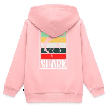 Weißer Hai Meerestier Tier - Kinder Premium Organic Zip Hoodie - Rosa - Hinten - AI Model Kid Female (0cm)