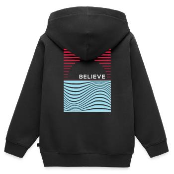 Believe - Inspirational lettering - Kids Premium Organic Zip-up Hoodie - black - Back - AI Model Kid Male (0cm)