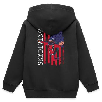 Gleitschirmfliegen Paragliding Hängegleiter Sprung - Kinder Premium Organic Zip Hoodie - Schwarz - Hinten - AI Model Kid Male (0cm)