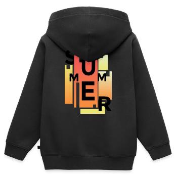 Summer - Kinder Premium Organic Zip Hoodie - Schwarz - Hinten - AI Model Kid Male (0cm)
