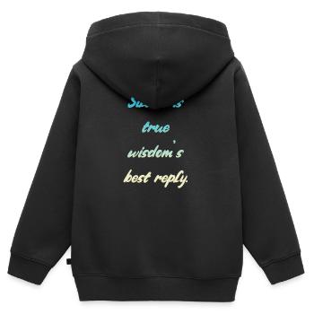 Schweigen Spruch - Kinder Premium Organic Zip Hoodie - Schwarz - Hinten - AI Model Kid Male (0cm)
