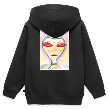 Graines d’étoiles - Sweat Premium à capuche zippé enfant bio - noir - Dos - AI Model Kid Male (0cm)