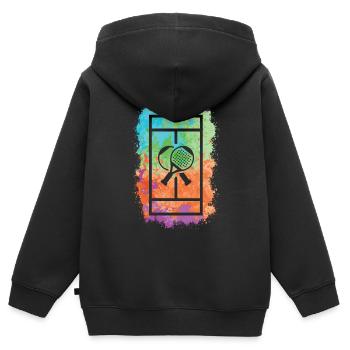 Padel Tennis Padelspieler Paddle Padel-Tennis - Kinder Premium Organic Zip Hoodie - Schwarz - Hinten - AI Model Kid Male (0cm)