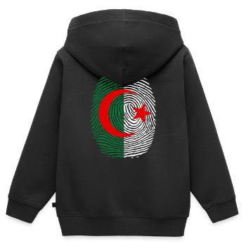 Algerischer Fußabdruck - Kinder Premium Organic Zip Hoodie - Schwarz - Hinten - AI Model Kid Male (0cm)