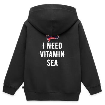 J’AI BESOIN DE VITAMINE SEA - Sweat Premium à capuche zippé enfant bio - noir - Dos - AI Model Kid Male (0cm)