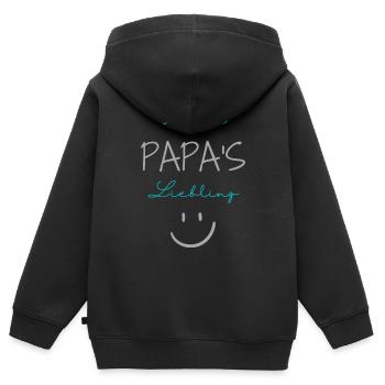 PAPAS Liebling - Kinder Premium Organic Zip Hoodie - Schwarz - Hinten - AI Model Kid Male (0cm)
