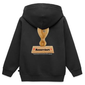Reserviert Stempel - Kinder Premium Organic Zip Hoodie - Schwarz - Hinten - AI Model Kid Male (0cm)