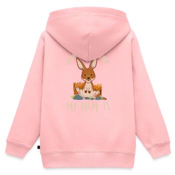 Känguru Baby - Kinder Premium Organic Zip Hoodie - Rosa - Hinten - AI Model Kid Female (0cm)