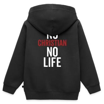 Kein Christ Kein Leben - Kinder Premium Organic Zip Hoodie - Schwarz - Hinten - AI Model Kid Male (0cm)