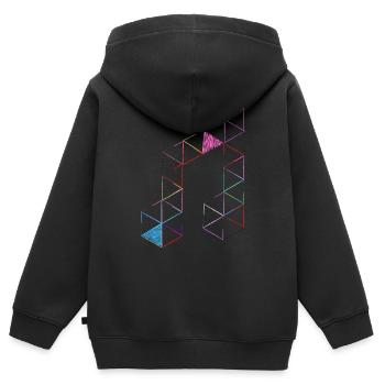 MLove Farbenfroh - Kinder Premium Organic Zip Hoodie - Schwarz - Hinten - AI Model Kid Male (0cm)