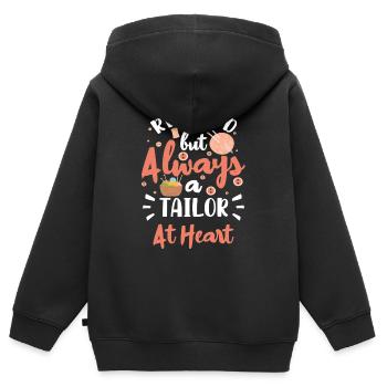 Tailor Thread Pants Bespoke Tailor - Kids Premium Organic Zip-up Hoodie - black - Back - AI Model Kid Male (0cm)