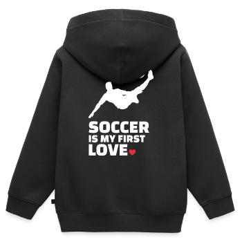 Ich Liebe Fußball Stylish Soccer Silhouette - Kinder Premium Organic Zip Hoodie - Schwarz - Hinten - AI Model Kid Male (0cm)