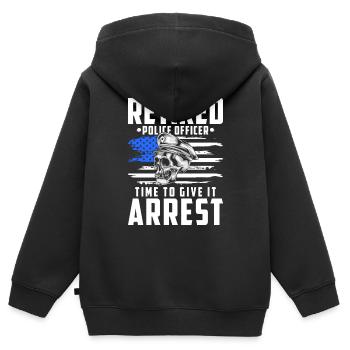 Police Siren Inspector - Kids Premium Organic Zip-up Hoodie - black - Back - AI Model Kid Male (0cm)