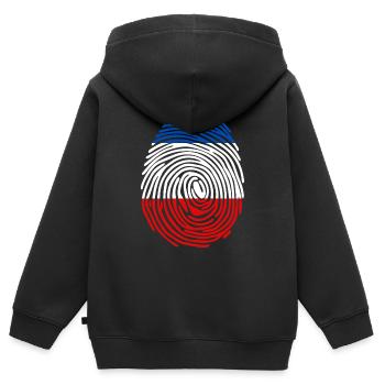Fingerabdruck frankreich - Kinder Premium Organic Zip Hoodie - Schwarz - Hinten - AI Model Kid Male (0cm)