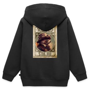 Steampunk Faultier der Flüchtling - Kinder Premium Organic Zip Hoodie - Schwarz - Hinten - AI Model Kid Male (0cm)