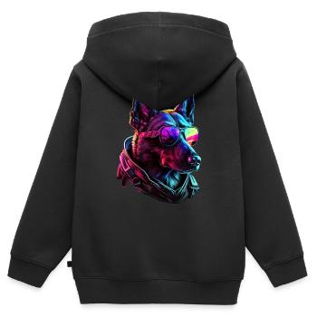 Belgian Malinois Dogs Belgian Malinoiss - Kinder Premium Organic Zip Hoodie - Schwarz - Hinten - AI Model Kid Male (0cm)