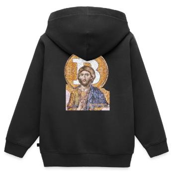The Second Coming - BTC Messiah - Kids Premium Organic Zip-up Hoodie - black - Back - AI Model Kid Male (0cm)