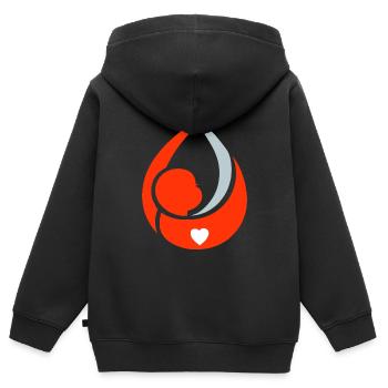 Schwangerschaft Babyparty Babyshower Boy Girl - Kinder Premium Organic Zip Hoodie - Schwarz - Hinten - AI Model Kid Male (0cm)
