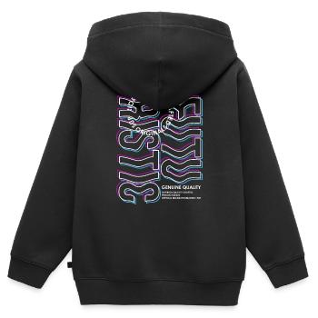 Futuristic Streetwear - Kinder Premium Organic Zip Hoodie - Schwarz - Hinten - AI Model Kid Male (0cm)