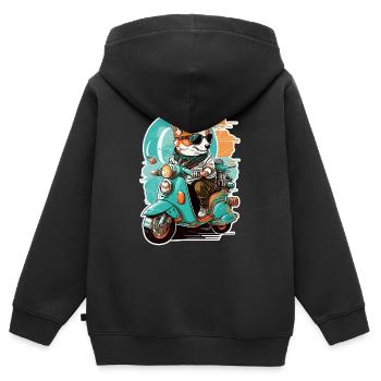 Walisischer Corgi Pembroke - Kinder Premium Organic Zip Hoodie - Schwarz - Hinten - AI Model Kid Male (0cm)