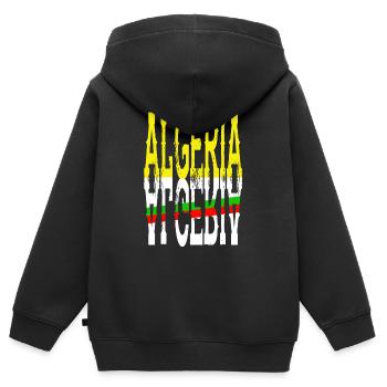 Algerien - Kinder Premium Organic Zip Hoodie - Schwarz - Hinten - AI Model Kid Male (0cm)