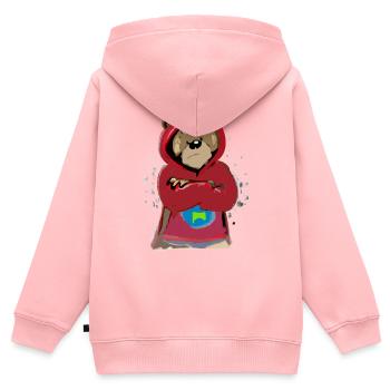 Bloo der mürrische Bär - Kinder Premium Organic Zip Hoodie - Rosa - Hinten - AI Model Kid Female (0cm)