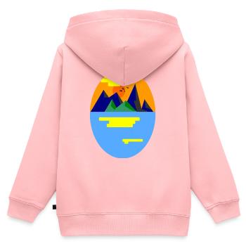 Landscape Mountain - Kids Premium Organic Zip-up Hoodie - rose - Back - AI Model Kid Female (0cm)