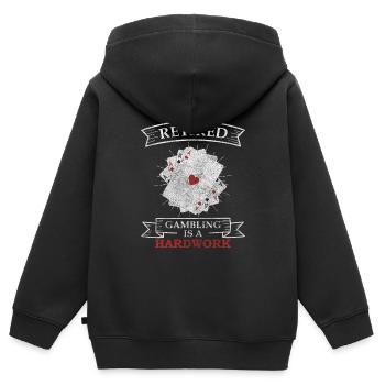 Karten Karte Blackjack Spiel - Kinder Premium Organic Zip Hoodie - Schwarz - Hinten - AI Model Kid Male (0cm)