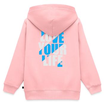 Liebe dein Leben - Kinder Premium Organic Zip Hoodie - Rosa - Hinten - AI Model Kid Female (0cm)