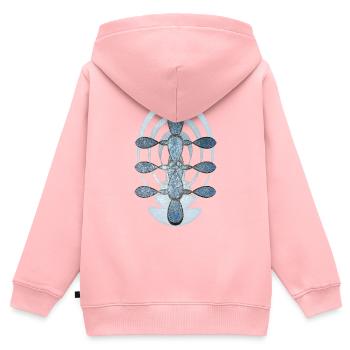 Abstract No. 65 - Kinder Premium Organic Zip Hoodie - Rosa - Hinten - AI Model Kid Female (0cm)