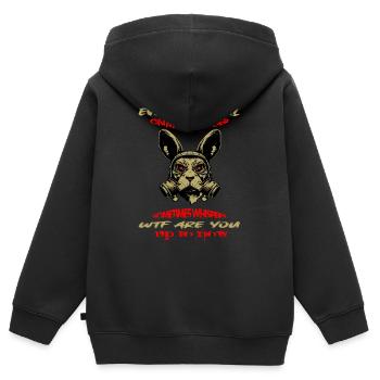Bunny devil - Kinder Premium Organic Zip Hoodie - Schwarz - Hinten - AI Model Kid Male (0cm)