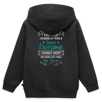 Kaminfeger Neujahr - Kinder Premium Organic Zip Hoodie - Schwarz - Hinten - AI Model Kid Male (0cm)