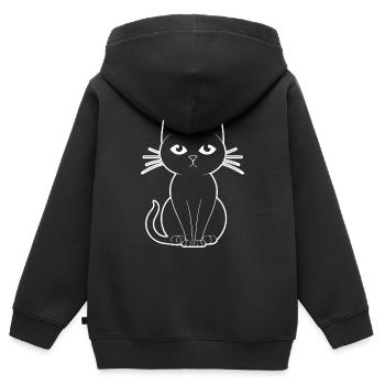 Katze Katzen Kätzchen Katzendame - Kinder Premium Organic Zip Hoodie - Schwarz - Hinten - AI Model Kid Male (0cm)