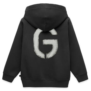 G - Buchstabe (Schablone/ Stencil) - Kinder Premium Organic Zip Hoodie - Schwarz - Hinten - AI Model Kid Male (0cm)