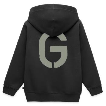 G - Schablonen- Buchstabe/ Stencil - KHAKI - Kids Premium Organic Zip-up Hoodie - black - Back - AI Model Kid Male (0cm)