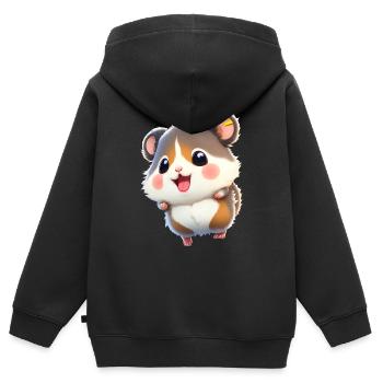 Süßer Hamster - Kinder Premium Organic Zip Hoodie - Schwarz - Hinten - AI Model Kid Male (0cm)
