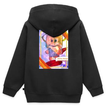 Engelchen - Kinder Premium Organic Zip Hoodie - Schwarz - Hinten - AI Model Kid Male (0cm)